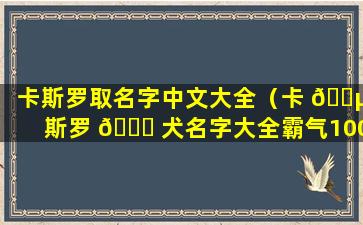 卡斯罗取名字中文大全（卡 🌵 斯罗 💐 犬名字大全霸气100个）